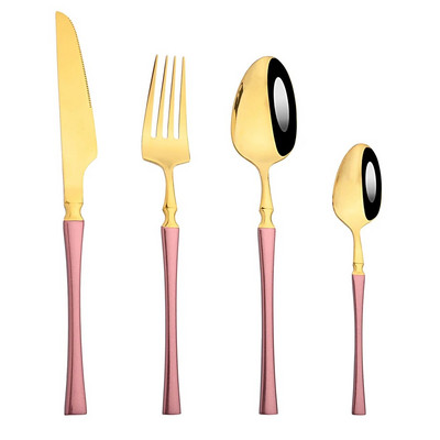 Evőeszközök Piros arany rozsdamentes acél evőeszköz készlet Evőeszköz Otthon Vacsora Ezüst Kés Vacsora Villa Jégkanál Szállodai evőeszközkészlet