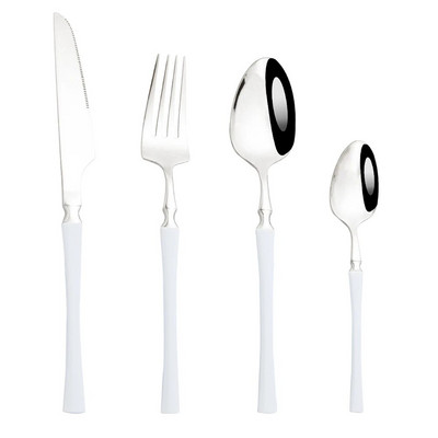 Evőeszközök Piros arany rozsdamentes acél evőeszköz készlet Evőeszköz Otthon Vacsora Ezüst Kés Vacsora Villa Jégkanál Szállodai evőeszközkészlet