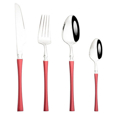Evőeszközök Piros arany rozsdamentes acél evőeszköz készlet Evőeszköz Otthon Vacsora Ezüst Kés Vacsora Villa Jégkanál Szállodai evőeszközkészlet