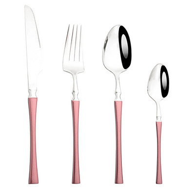 Evőeszközök Piros arany rozsdamentes acél evőeszköz készlet Evőeszköz Otthon Vacsora Ezüst Kés Vacsora Villa Jégkanál Szállodai evőeszközkészlet