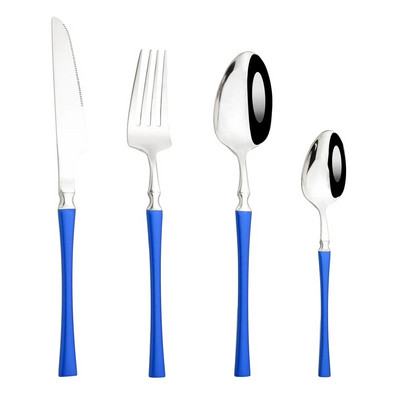 Evőeszközök Piros arany rozsdamentes acél evőeszköz készlet Evőeszköz Otthon Vacsora Ezüst Kés Vacsora Villa Jégkanál Szállodai evőeszközkészlet