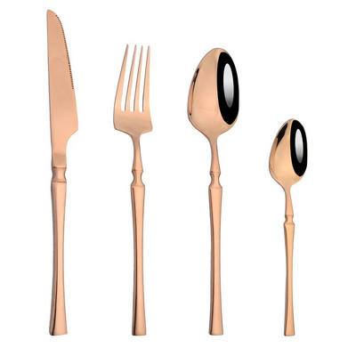 Evőeszközök Piros arany rozsdamentes acél evőeszköz készlet Evőeszköz Otthon Vacsora Ezüst Kés Vacsora Villa Jégkanál Szállodai evőeszközkészlet