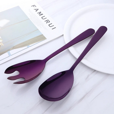 1/2 KOM ružičasto zlatne kuhinjske žlice od nehrđajućeg čelika Velika dugačka žlica za posluživanje salate Vilica za posluživanje Pribor za jelo Posuđe za jelo