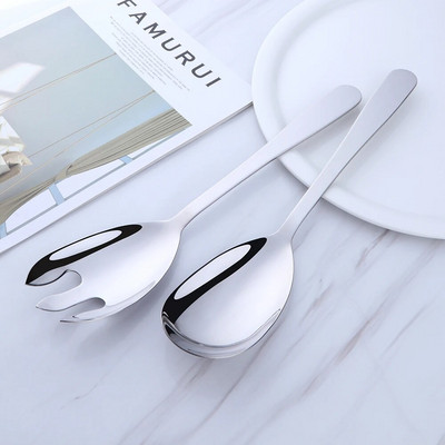 1/2 KOM ružičasto zlatne kuhinjske žlice od nehrđajućeg čelika Velika dugačka žlica za posluživanje salate Vilica za posluživanje Pribor za jelo Posuđe za jelo