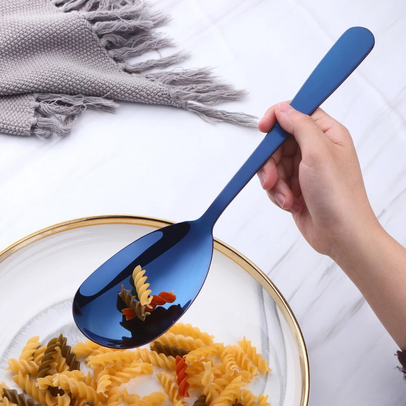 1/2 KOM ružičasto zlatne kuhinjske žlice od nehrđajućeg čelika Velika dugačka žlica za posluživanje salate Vilica za posluživanje Pribor za jelo Posuđe za jelo