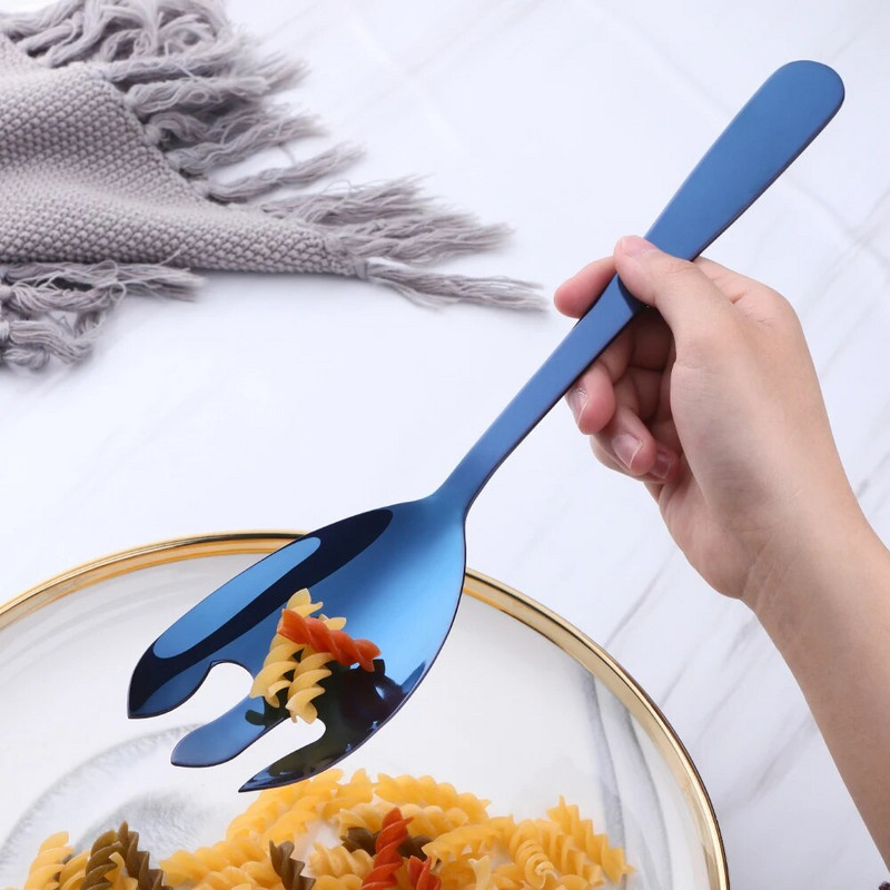 1/2 KOM ružičasto zlatne kuhinjske žlice od nehrđajućeg čelika Velika dugačka žlica za posluživanje salate Vilica za posluživanje Pribor za jelo Posuđe za jelo