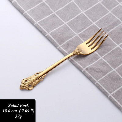 1 komad Luksuzni zlatni PVD starinski nehrđajući čelik Žlica Vilica Nož Posuđe Metalno posuđe Zlatni pribor za jelo Set pribora za jelo