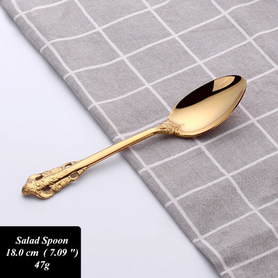 1 komad Luksuzni zlatni PVD starinski nehrđajući čelik Žlica Vilica Nož Posuđe Metalno posuđe Zlatni pribor za jelo Set pribora za jelo