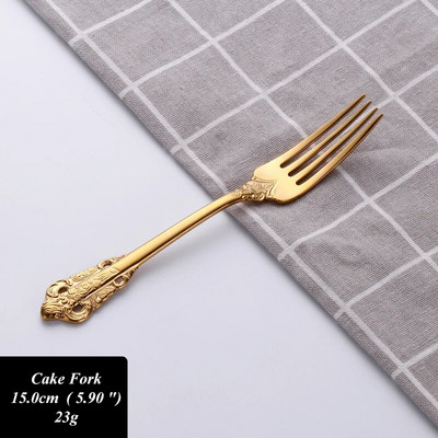 1 komad Luksuzni zlatni PVD starinski nehrđajući čelik Žlica Vilica Nož Posuđe Metalno posuđe Zlatni pribor za jelo Set pribora za jelo