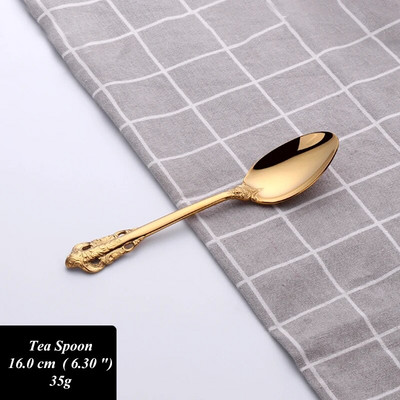 1 komad Luksuzni zlatni PVD starinski nehrđajući čelik Žlica Vilica Nož Posuđe Metalno posuđe Zlatni pribor za jelo Set pribora za jelo