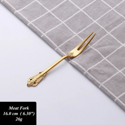 1 komad Luksuzni zlatni PVD starinski nehrđajući čelik Žlica Vilica Nož Posuđe Metalno posuđe Zlatni pribor za jelo Set pribora za jelo