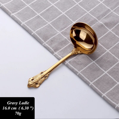 1 komad Luksuzni zlatni PVD starinski nehrđajući čelik Žlica Vilica Nož Posuđe Metalno posuđe Zlatni pribor za jelo Set pribora za jelo