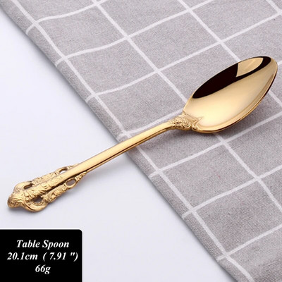 1 komad Luksuzni zlatni PVD starinski nehrđajući čelik Žlica Vilica Nož Posuđe Metalno posuđe Zlatni pribor za jelo Set pribora za jelo