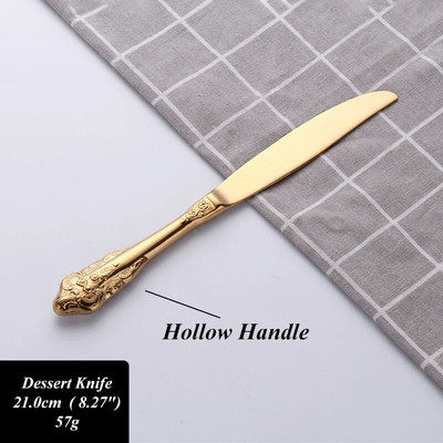 1 komad Luksuzni zlatni PVD starinski nehrđajući čelik Žlica Vilica Nož Posuđe Metalno posuđe Zlatni pribor za jelo Set pribora za jelo