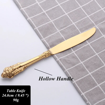 1 komad Luksuzni zlatni PVD starinski nehrđajući čelik Žlica Vilica Nož Posuđe Metalno posuđe Zlatni pribor za jelo Set pribora za jelo
