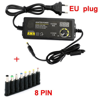 Regulējams 3V 4V 5V 6V 7V 8V 9V10V 12V 13,5V14V 15V 16V 18V19V 20V 21V 24V 28V 30V 36V 1,7A barošanas adaptera padeves ekrāns