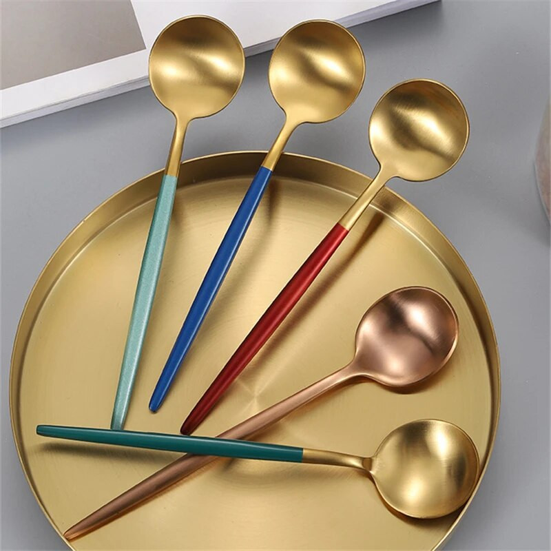 Portugalsko posuđe od nehrđajućeg čelika Štapići Žličica Žličica za kavu Zlatni pribor za jelo Restoran Kućno posuđe Kuhinjsko posuđe