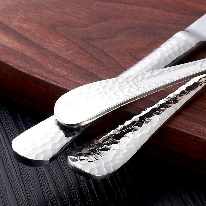 5 kom/lot Srebrni pribor za jelo od nehrđajućeg čelika Set posuđa Western Food Set posuđa za večeru Vilica Nož Žlica Set kuhinjskih alata s čekićem