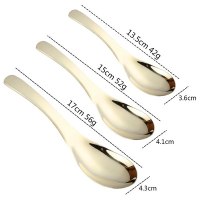 3 kom Žlice od nehrđajućeg čelika Zlatne žlice za juhu Set za posluživanje hrane Posuđe Mini žlica za kavu Čaj Metalna kuhinjska posuda za jelo
