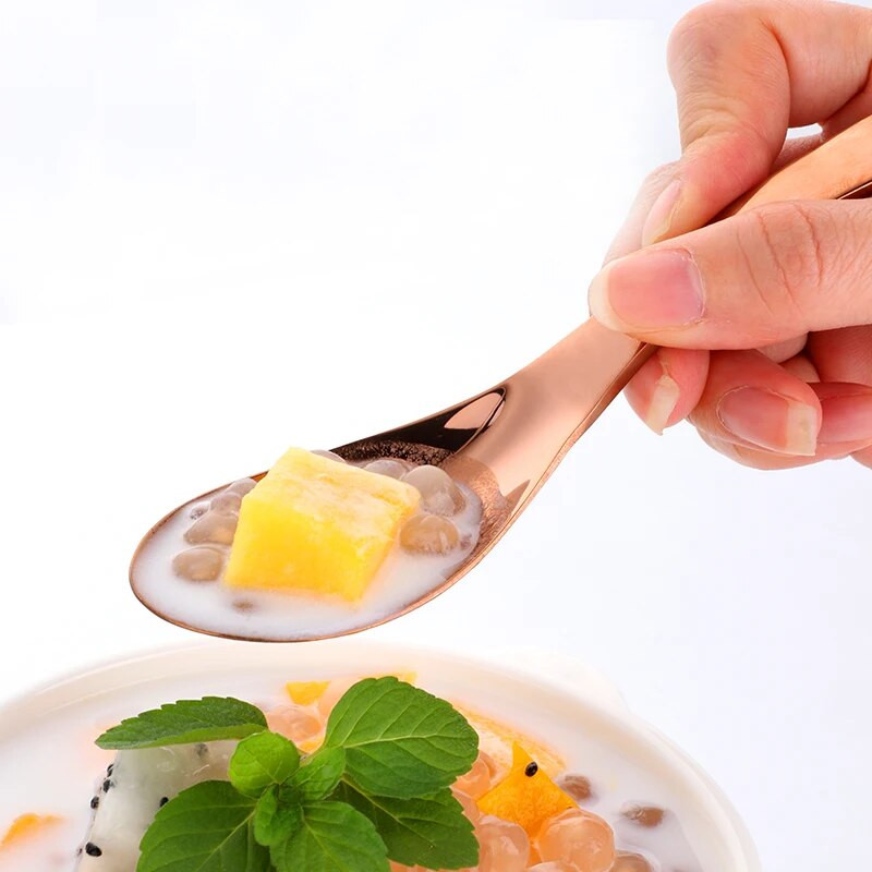 3 kom Žlice od nehrđajućeg čelika Zlatne žlice za juhu Set za posluživanje hrane Posuđe Mini žlica za kavu Čaj Metalna kuhinjska posuda za jelo