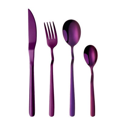 4Pcs/Set Rainbow Design V Set pribora za jelo Set posuđa od nehrđajućeg čelika Nož Vilica Žlica Set za jelo Kuhinjski pribor za jelo Set posuđa
