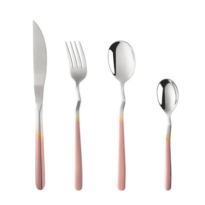 4Pcs/Set Rainbow Design V Set pribora za jelo Set posuđa od nehrđajućeg čelika Nož Vilica Žlica Set za jelo Kuhinjski pribor za jelo Set posuđa