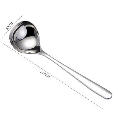 Obiteljska žlica za juhu s okruglom glavom od nehrđajućeg čelika s dugom ručkom Vrući lonac Ramen žlica za miješanje kaše Kuhinjsko posuđe Pribor za kuhanje