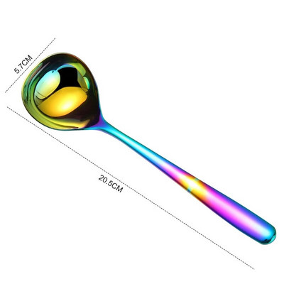 Obiteljska žlica za juhu s okruglom glavom od nehrđajućeg čelika s dugom ručkom Vrući lonac Ramen žlica za miješanje kaše Kuhinjsko posuđe Pribor za kuhanje