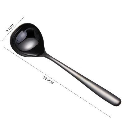 Obiteljska žlica za juhu s okruglom glavom od nehrđajućeg čelika s dugom ručkom Vrući lonac Ramen žlica za miješanje kaše Kuhinjsko posuđe Pribor za kuhanje