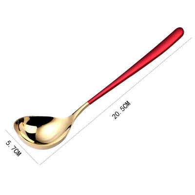 Obiteljska žlica za juhu s okruglom glavom od nehrđajućeg čelika s dugom ručkom Vrući lonac Ramen žlica za miješanje kaše Kuhinjsko posuđe Pribor za kuhanje