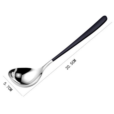 Obiteljska žlica za juhu s okruglom glavom od nehrđajućeg čelika s dugom ručkom Vrući lonac Ramen žlica za miješanje kaše Kuhinjsko posuđe Pribor za kuhanje