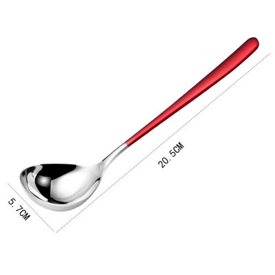 Obiteljska žlica za juhu s okruglom glavom od nehrđajućeg čelika s dugom ručkom Vrući lonac Ramen žlica za miješanje kaše Kuhinjsko posuđe Pribor za kuhanje