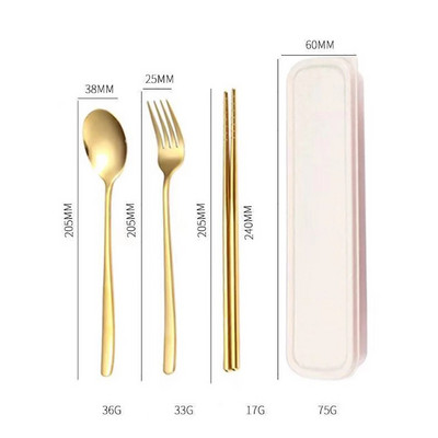 2/3 kom šarenog pribora za jelo Set pribora za jelo od nehrđajućeg čelika 304 Kuhinjsko ogledalo Zlatni set posuđa Štapići Vilica Žlica Set za jelo