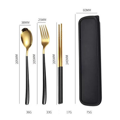 2/3 kom šarenog pribora za jelo Set pribora za jelo od nehrđajućeg čelika 304 Kuhinjsko ogledalo Zlatni set posuđa Štapići Vilica Žlica Set za jelo
