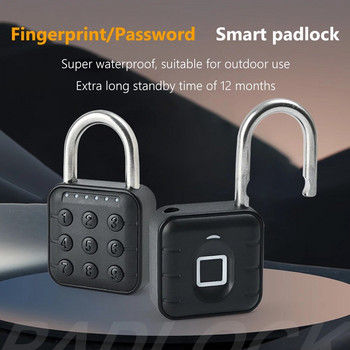 Λουκέτο κατά της κλοπής Έξυπνη κλειδαριά πόρτας με δακτυλικά αποτυπώματα χωρίς κλειδί Γρήγορο ξεκλείδωμα IP67 Αδιάβροχη κλειδαριά με κωδικό ασφαλείας σπιτιού
