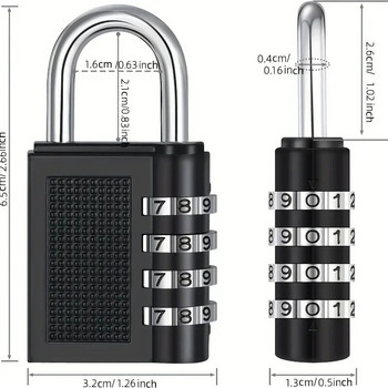 3Pcs/6Pcs Цифрова парола Комбинирана ключалка за куфар Багаж Метален код Заключване на парола Катинар Цинкова сплав Кодирана ключалка Катинар с ключ