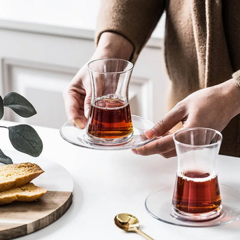 INS Hot PASABAHCE Μάρκα Τουρκία Αρωματικό φλιτζάνι μαύρου τσαγιού ασορτί πιατάκι Σετ για φλιτζάνι καφέ Κούπα Espresso Shot Glass