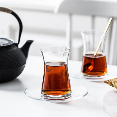 INS Hot PASABAHCE Brand Turcia Ceai de ceai negru parfumat Seturi de farfurii asortate Cafeaua Ceai de ceai Cani Espresso Sticlă de shot cu ridicata