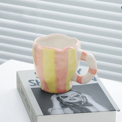 Ručno oslikano plavo nebo i bijeli oblaci Šalica za kavu s tanjurićem Keramička ručna izrada šalica za čaj Set tanjurića Slatki poklon Tazas De Cafe