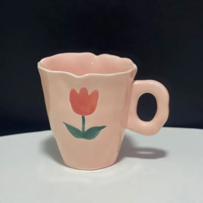 Ručno oslikano plavo nebo i bijeli oblaci Šalica za kavu s tanjurićem Keramička ručna izrada šalica za čaj Set tanjurića Slatki poklon Tazas De Cafe