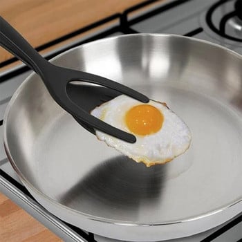 2 In 1 Grip Flip Tongs Egg Spatula Tongs Clamp Pancake τηγανητό αυγό ομελέτα γαλλικό τοστ Αναποδογυρισμένο Turner Αξεσουάρ κουζίνας