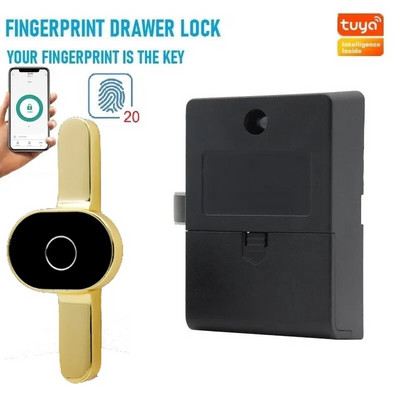 Smart Wood Door Drawer Lock Fingerprint Tuya APP Unlock Cabinet Door Lock Shoe Cabinet Anti-theft Storage Cabinet Lock