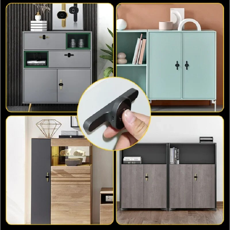 Smart Wood Door Drawer Lock Fingerprint Tuya APP Unlock Cabinet Door Lock Shoe Cabinet Anti-theft Storage Cabinet Lock
