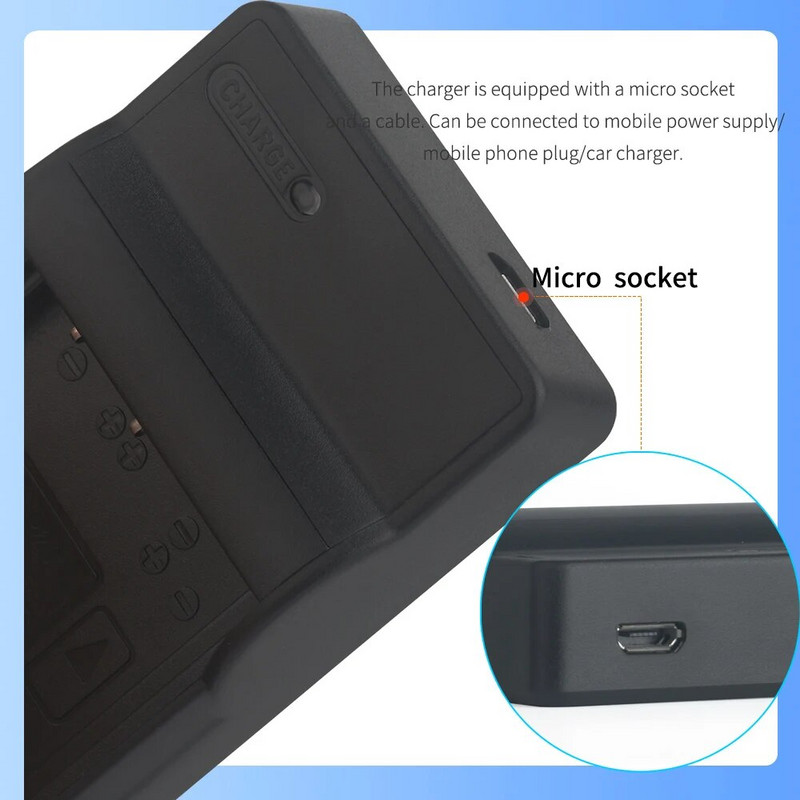 Panasonic kamerai DMW-BCF10GK akumulatora lādētājs DMW-BCF10, DMW-BCF10E, DMW-BCF10PP CGA-S009, CGA-S009E, CGA-S106/S106B/106C/106D