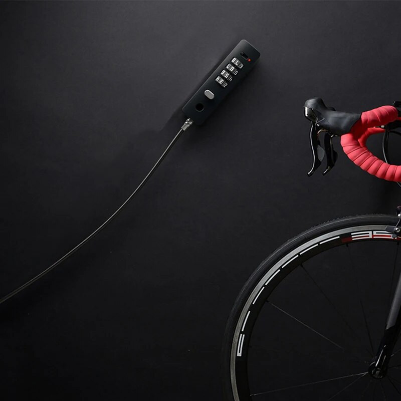 Stūmimo strypo keitimo kodas baltas plieninis užrakto galvutė dviračio šalmas kodinis pakabos kodinis užraktas ilgas plieninis kabelis kodinis užraktas