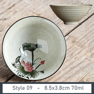 1 vnt Antikvarinis augalų pelenų porcelianinis arbatos puodelis Kelioninis keraminis arbatos dubuo nuo pleiskanų rankų darbo kūgio puodelis Retro meditacijos puodelis 70 ml