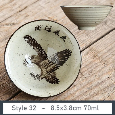 1 vnt Antikvarinis augalų pelenų porcelianinis arbatos puodelis Kelioninis keraminis arbatos dubuo nuo pleiskanų rankų darbo kūgio puodelis Retro meditacijos puodelis 70 ml