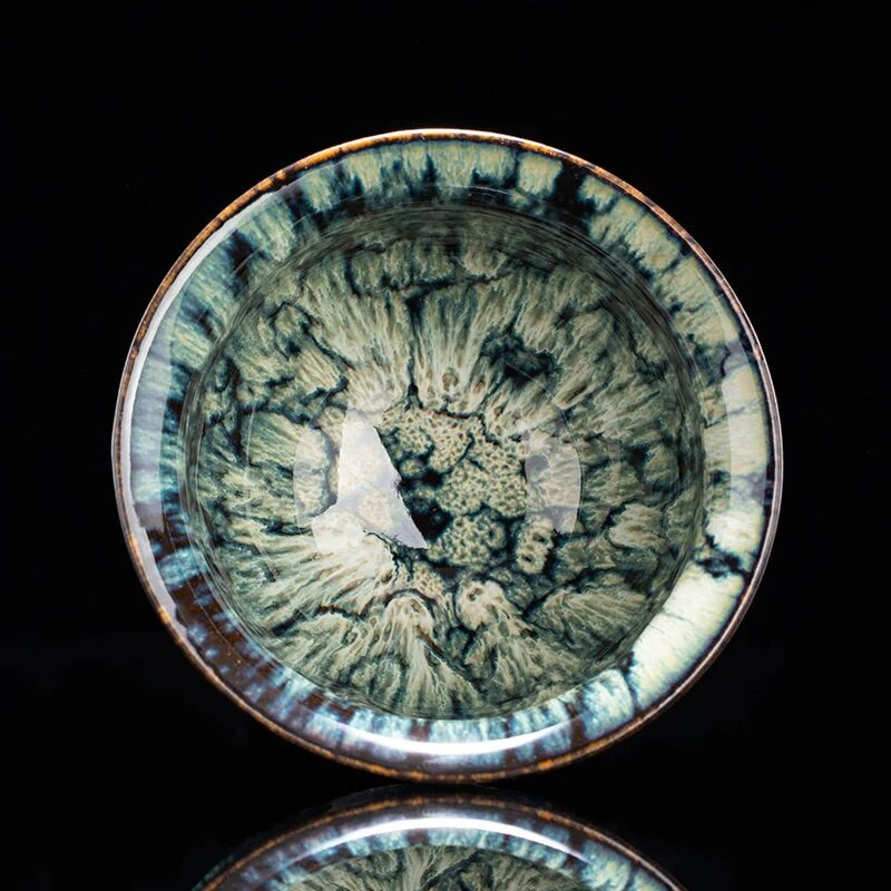 Vintage Multicolor Kiln Fambe Keramička šalica za čaj u japanskom stilu Retro ručno izrađena šalica za čaj Temmoku Glaze TeaSet Home Tea Bowl Master Cup