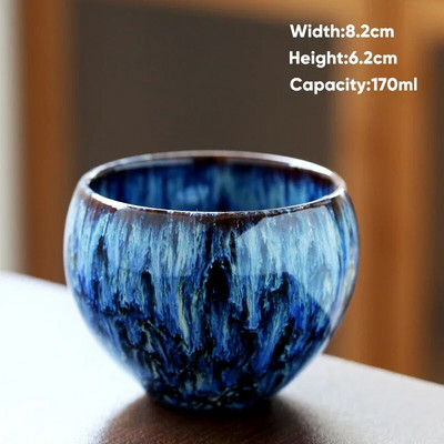 1vnt 170 ml keramikos kavos puodelio krosnis Keisti Kinija Porcelianiniai Kung Fu Arbatos puodeliai Keraminiai Gėrimai Stalo reikmenys Didmeninė prekyba kiaušinių stiliumi