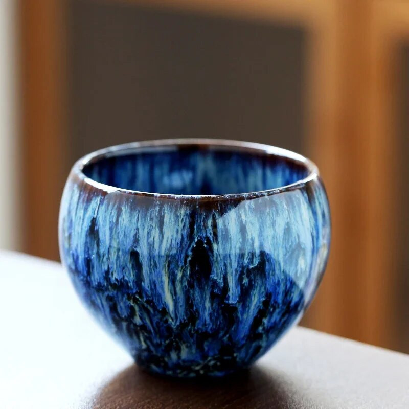 1vnt 170 ml keramikos kavos puodelio krosnis Keisti Kinija Porcelianiniai Kung Fu Arbatos puodeliai Keraminiai Gėrimai Stalo reikmenys Didmeninė prekyba kiaušinių stiliumi